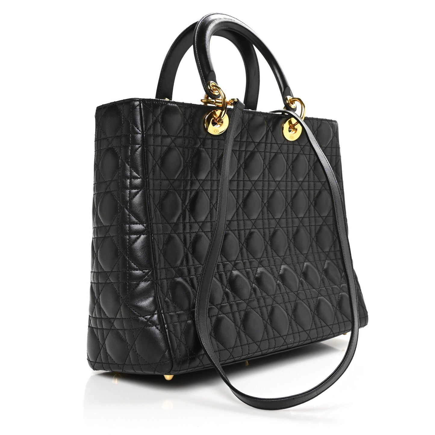 Lambskin Cannage Large Lady Dior Black