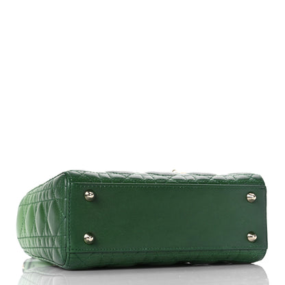 Christian Dior Lambskin Cannage Gradient Small Lady Dior Indigo Green 4 of 8
