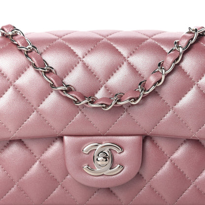 Chanel Metallic Lambskin Quilted Mini Rectangular Flap Pink 10 of 10