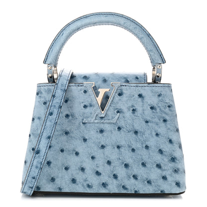 Louis Vuitton Ostrich Capucines Mini Blue Denim 1 of 10