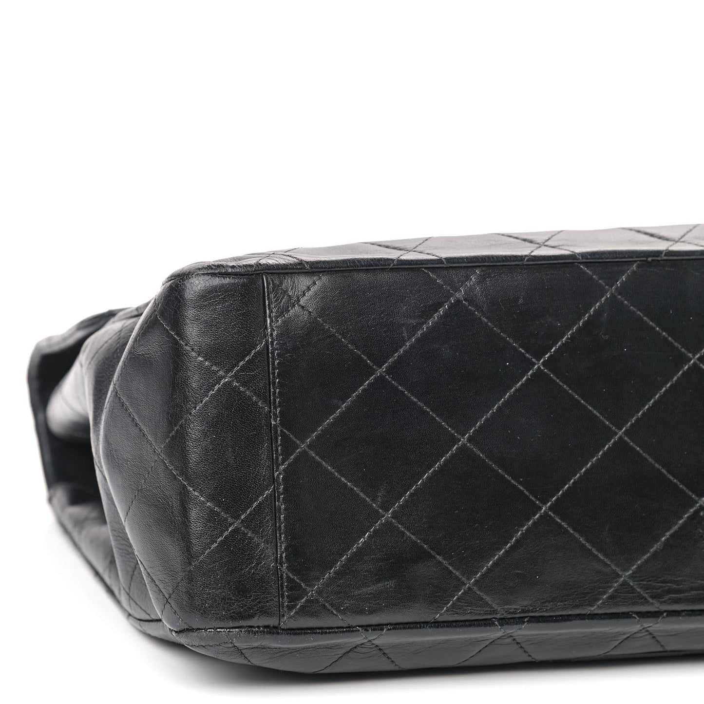 Lambskin Quilted XL Jumbo Single Flap Black