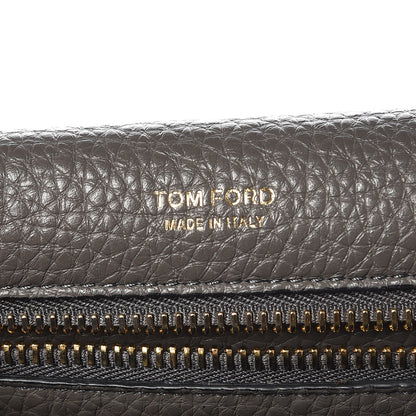 Tom Ford Grained Calfskin Soft Jennifer Saddle Bag Graphite 7 of 7