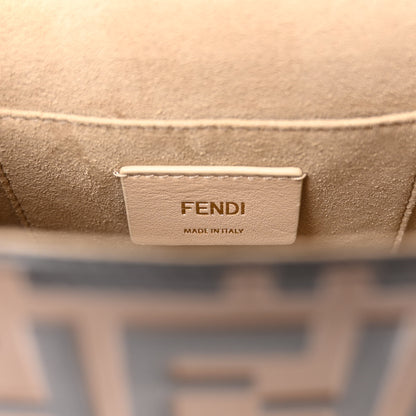 Fendi Vitello Liberty Bi-Color FF 1974 Embossed Small Kan U Shoulder Bag Maya Black 6 of 9