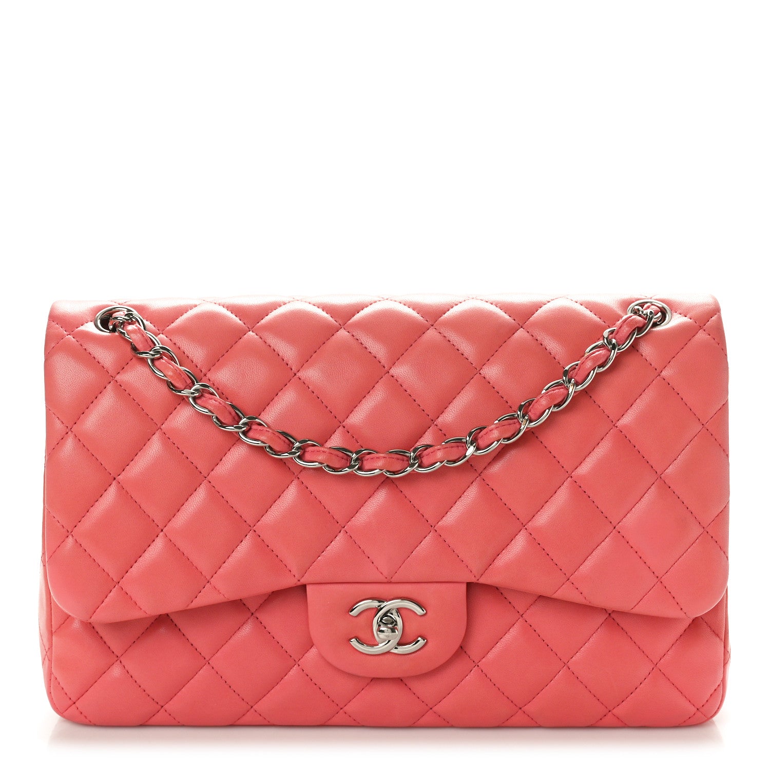Chanel Lambskin Quilted Jumbo Double Flap Pink Pink 1 of 11
