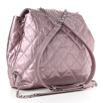Chanel Iridescent Calfskin Quilted Ground Control Backpack Pink 4 of 10
