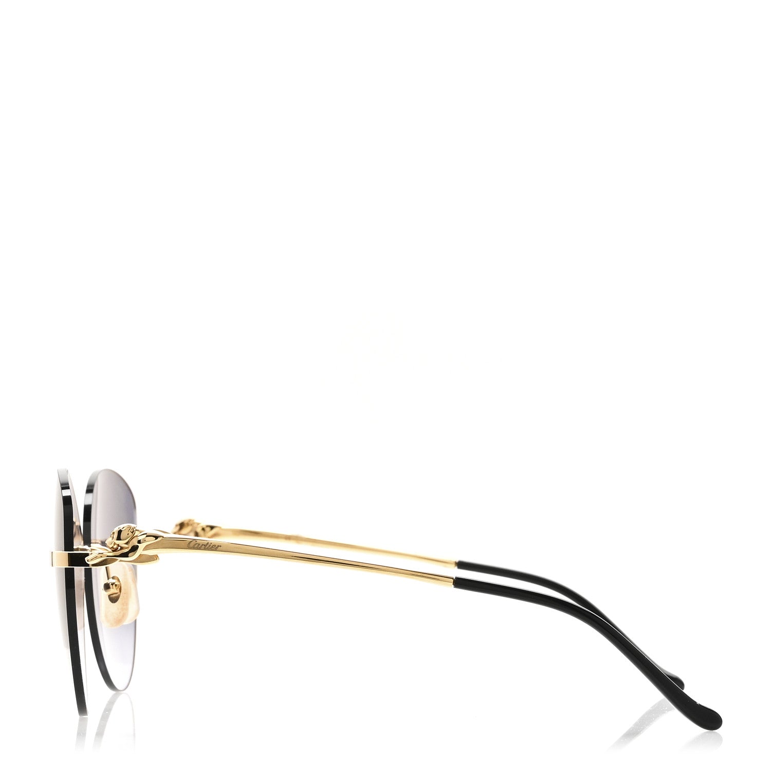 Cartier Panthere De Cartier Rimless Sunglasses CT0269S Gold Black 2 of 7