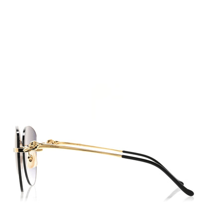 Cartier Panthere De Cartier Rimless Sunglasses CT0269S Gold Black 2 of 7