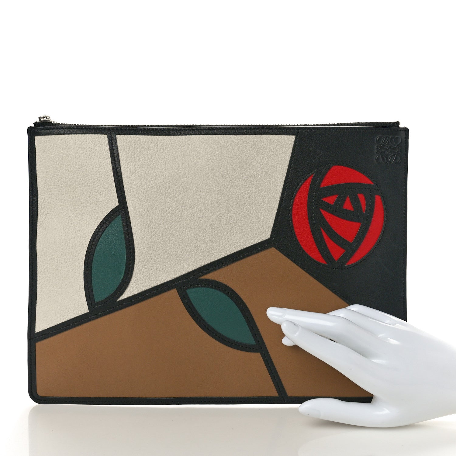 Loewe Calfskin Roses Medium Pouch Multicolor 2 of 7