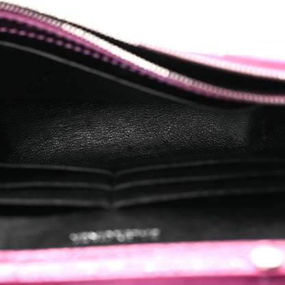 Balenciaga Metallic Shiny Calfskin Crocodile Embossed Hourglass Chain Bag Pink 9 of 18