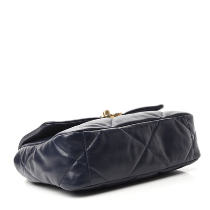 Chanel Goatskin Quilted Medium 19 Flap Navy Blue 4 of 11