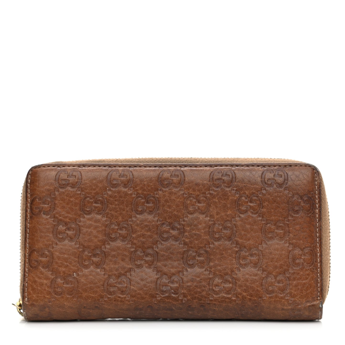 Guccissima Bamboo Tassel Zip Around Wallet Light Brown
