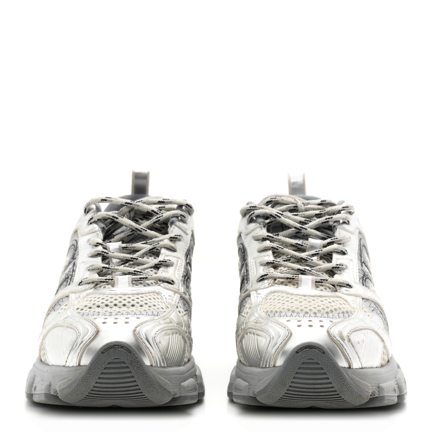 Christian Dior Technical Mesh Dior Chrono Sneakers 38 Silver