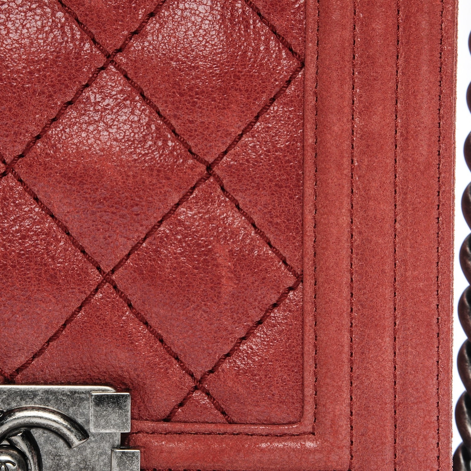 Chanel Iridescent Calfskin Quilted Small Gentle Square Boy Flap Red 11 of 12