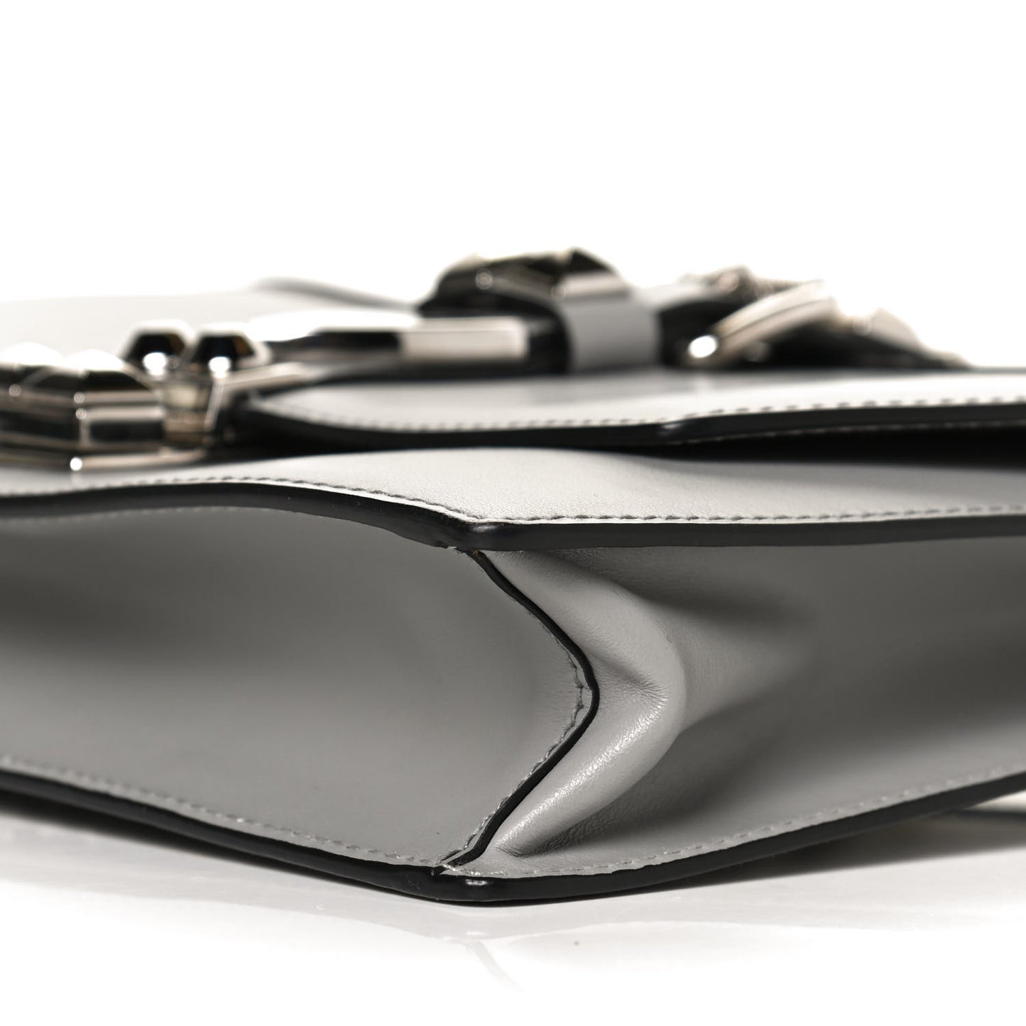 Saffiano City Calfskin Studded Large Elektra Shoulder Bag Nube