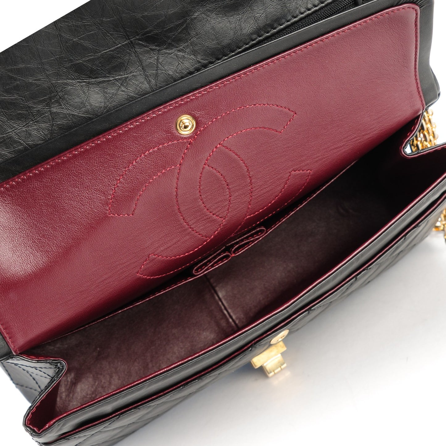 Aged Calfskin Quilted 2.55 Reissue 226 Flap Black