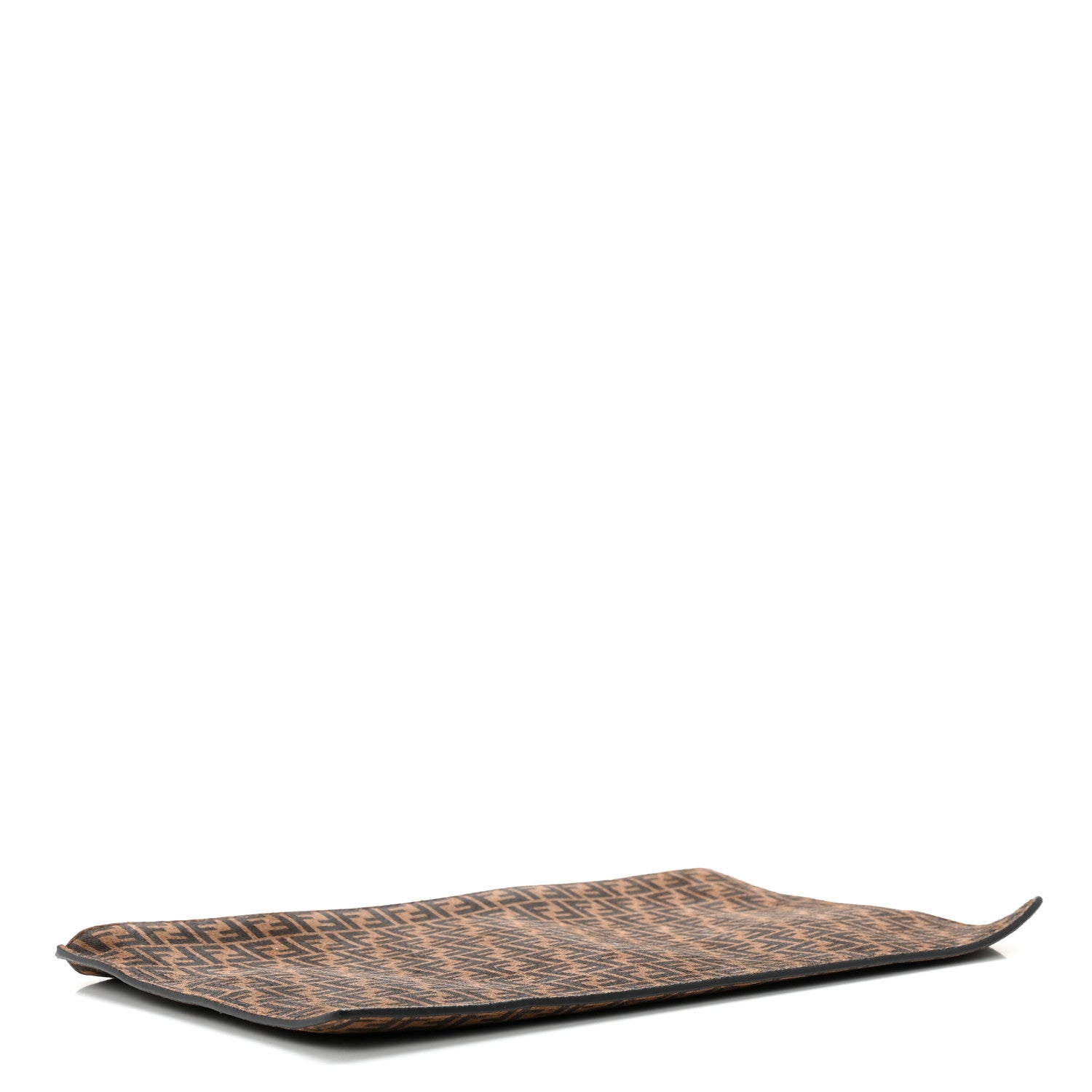 Fendi Suede Vitello King Micro FF Medium Flat Pouch Sigaro Marrone Ebano 4 of 8