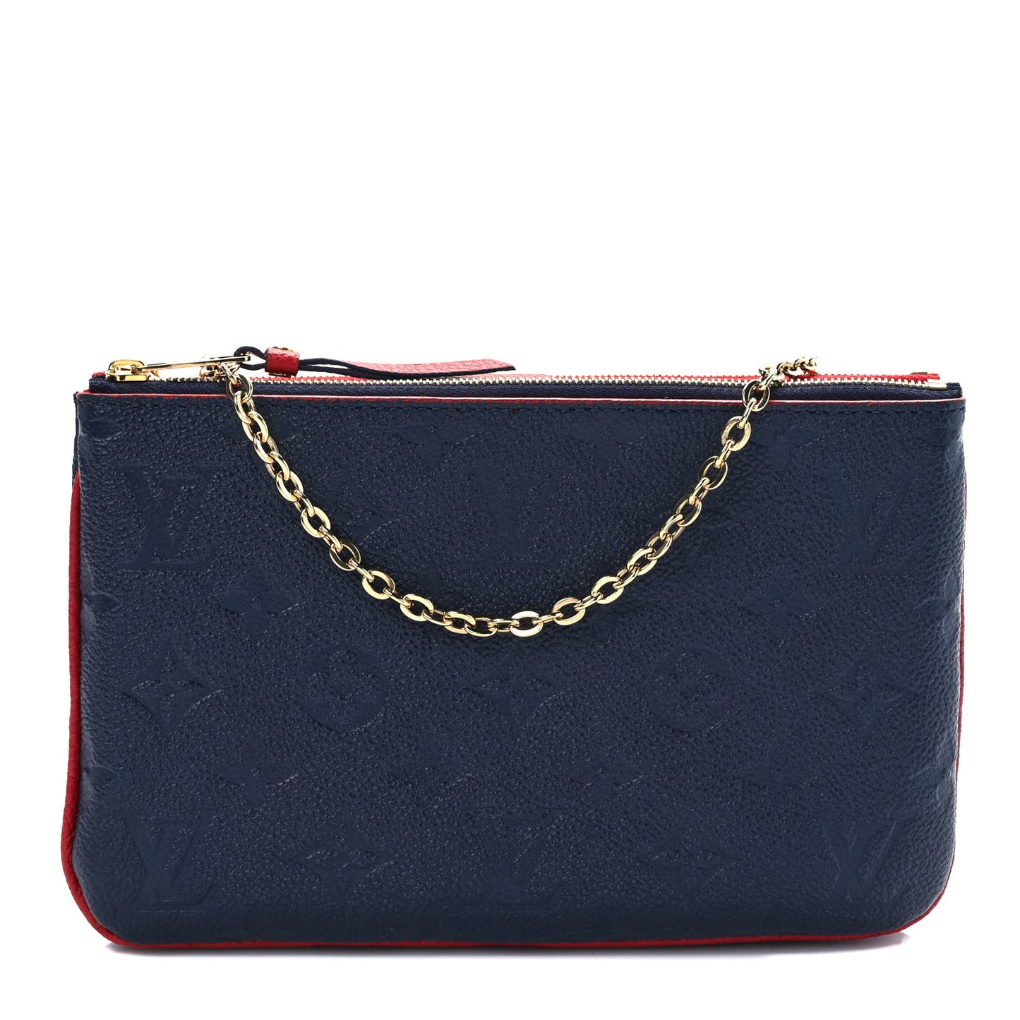 Empreinte Double Zip Pochette Marine Rouge
