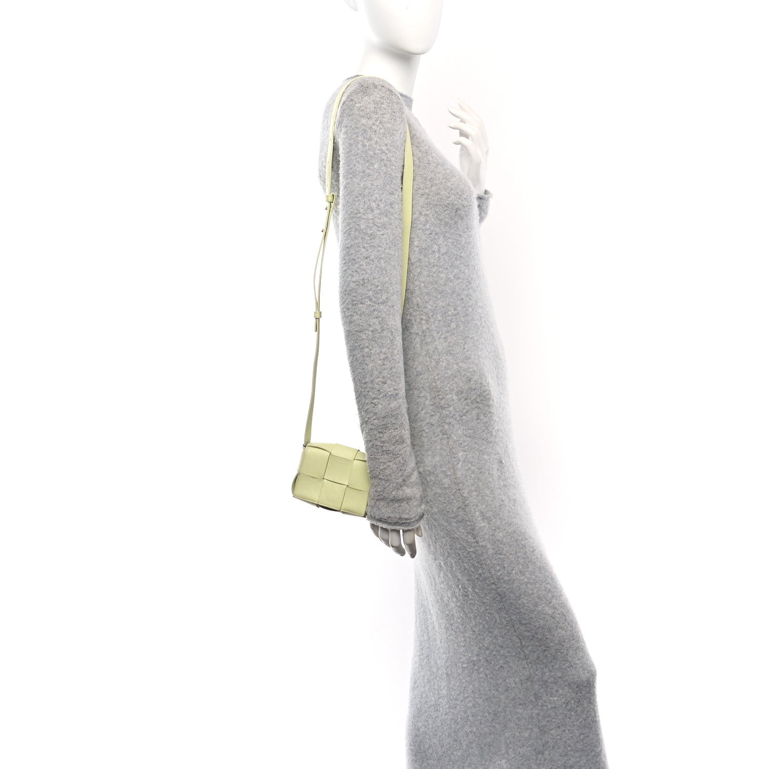 Bottega Veneta Lambskin Maxi Intrecciato Extra Mini Cassette Crossbody Bag Lemon Washed 2 of 9