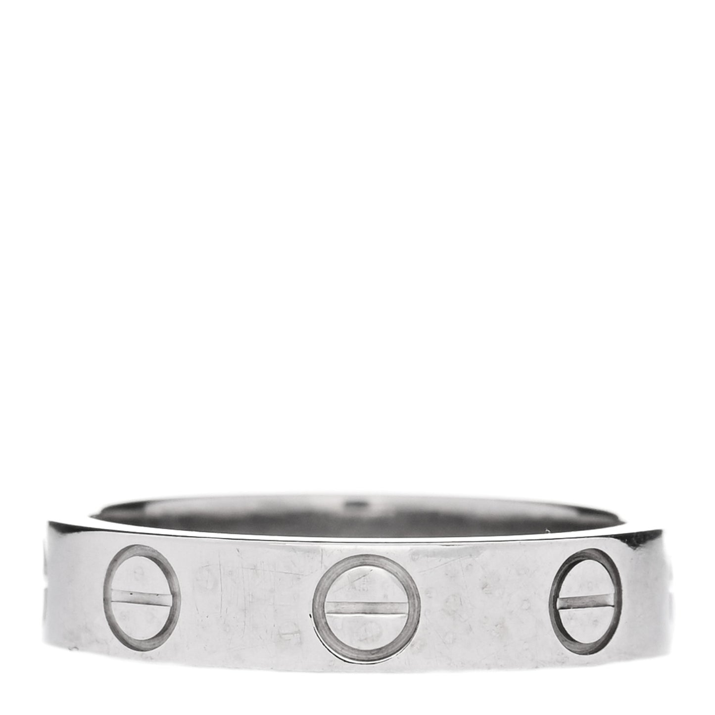 18K White Gold 3.5mm LOVE Wedding Band Ring 46 3.75