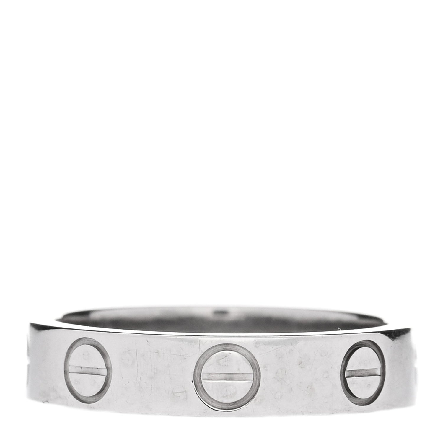 Cartier 18K White Gold 3.5mm LOVE Wedding Band Ring 46 3.75 3 of 4
