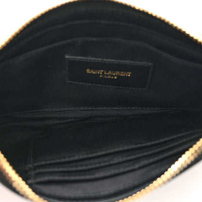 Saint Laurent Calfskin Monogram Phone Pouch Crossbody Bag Black 5 of 9
