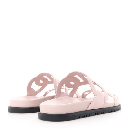 Hermes Suede Goatskin Extra Sandals 38 Rose Porcelain 4 of 9