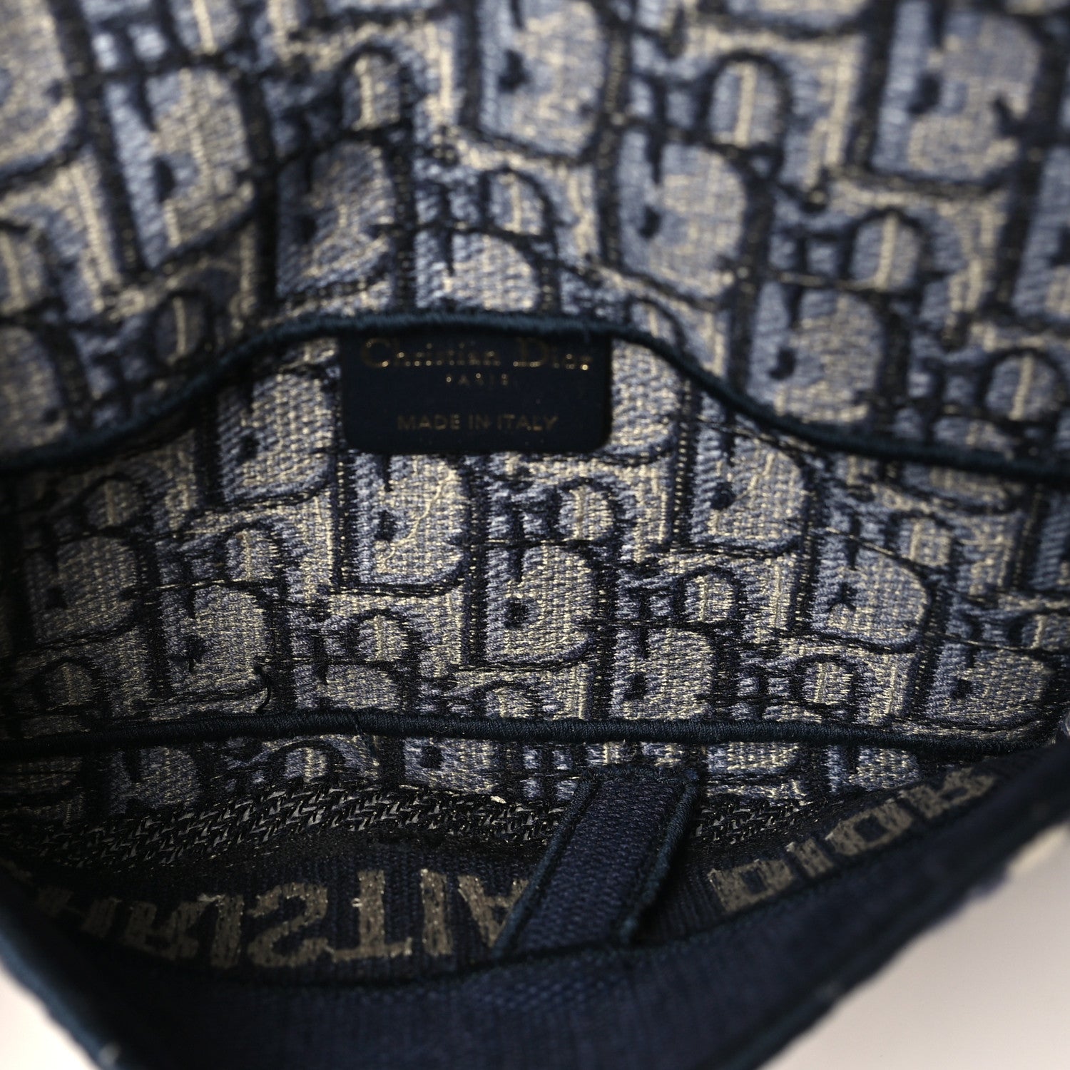 Christian Dior Oblique Slim Saddle Pouch Blue 4 of 9