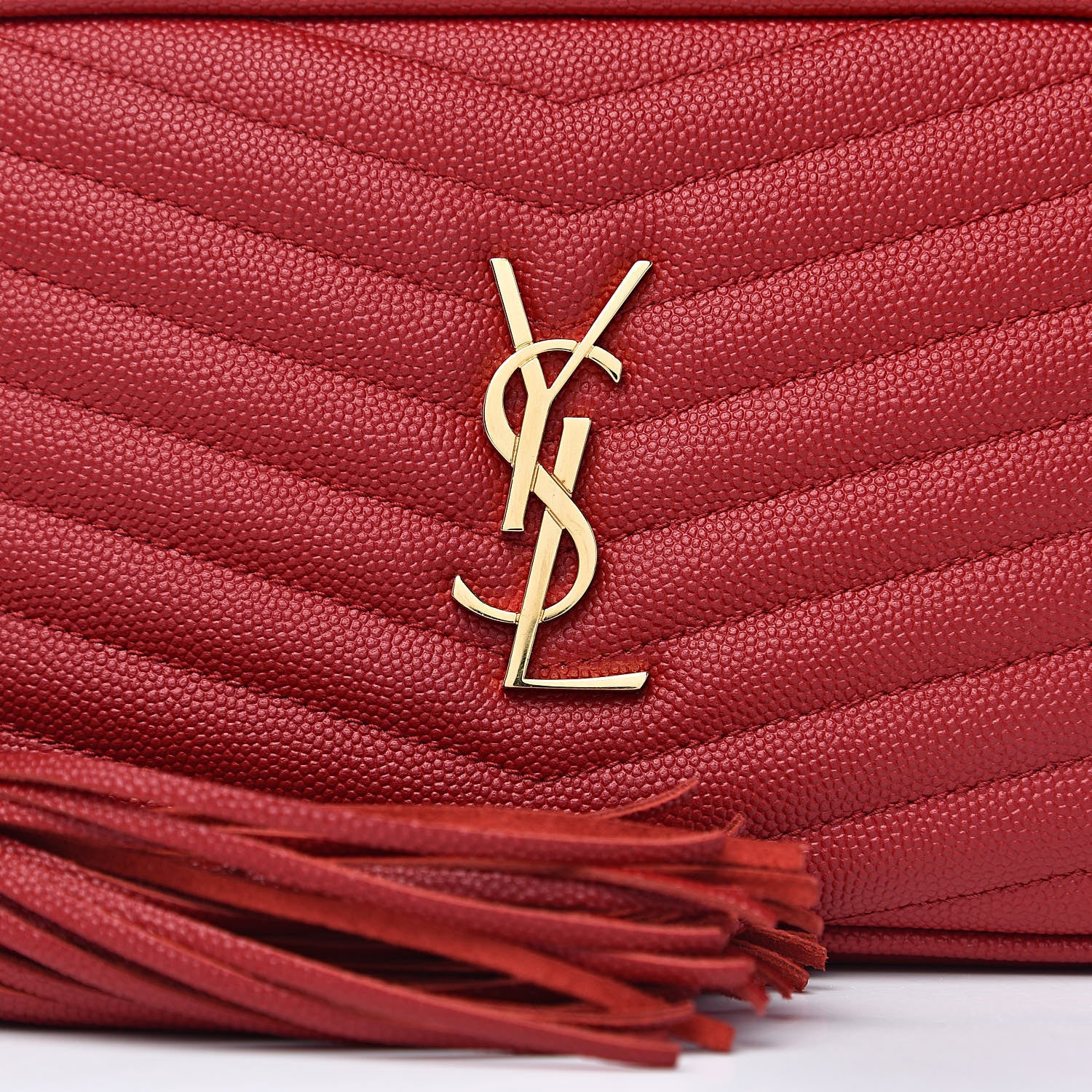 Saint Laurent Grain De Poudre Matelasse Monogram Mini Lou Camera Bag Eros Red 10 of 11