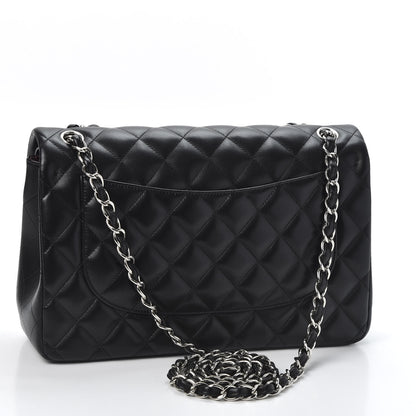 Chanel Lambskin Quilted Jumbo Double Flap Black 2 of 9