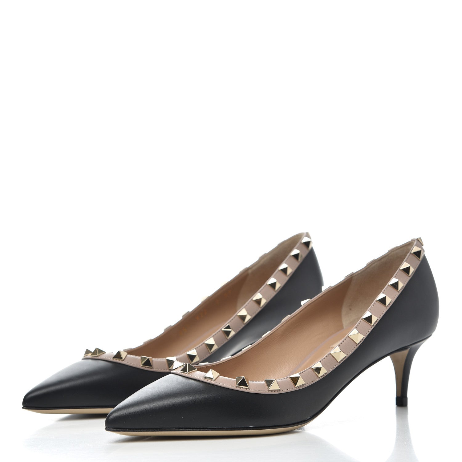 Valentino Garavani Nappa Rockstud 50mm Pumps 37 Black Poudre 3 of 14