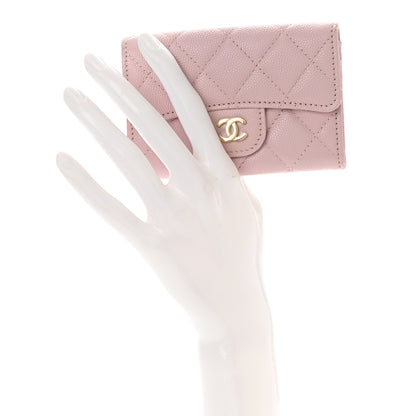 Chanel Caviar Quilted Flap Card Holder Wallet Light Pink 2 of 9