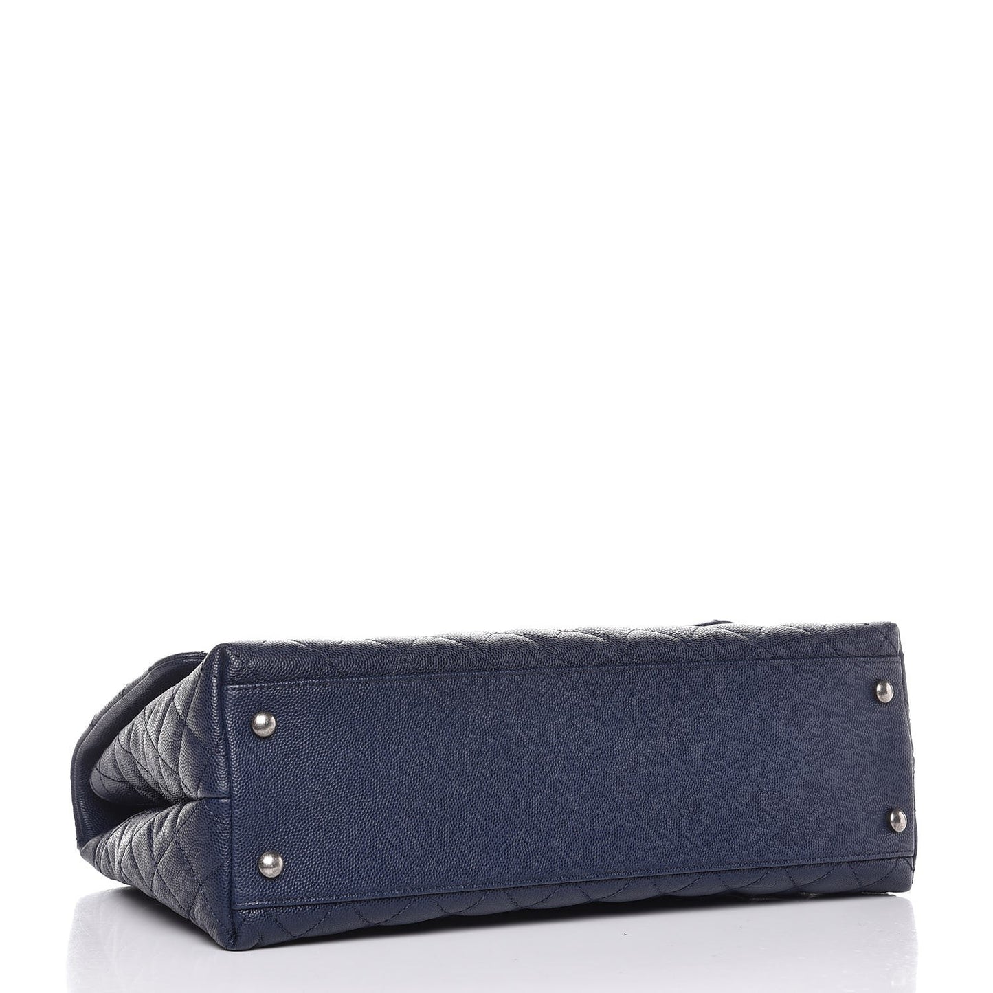 Caviar Lizard Quilted Medium Coco Handle Flap Navy