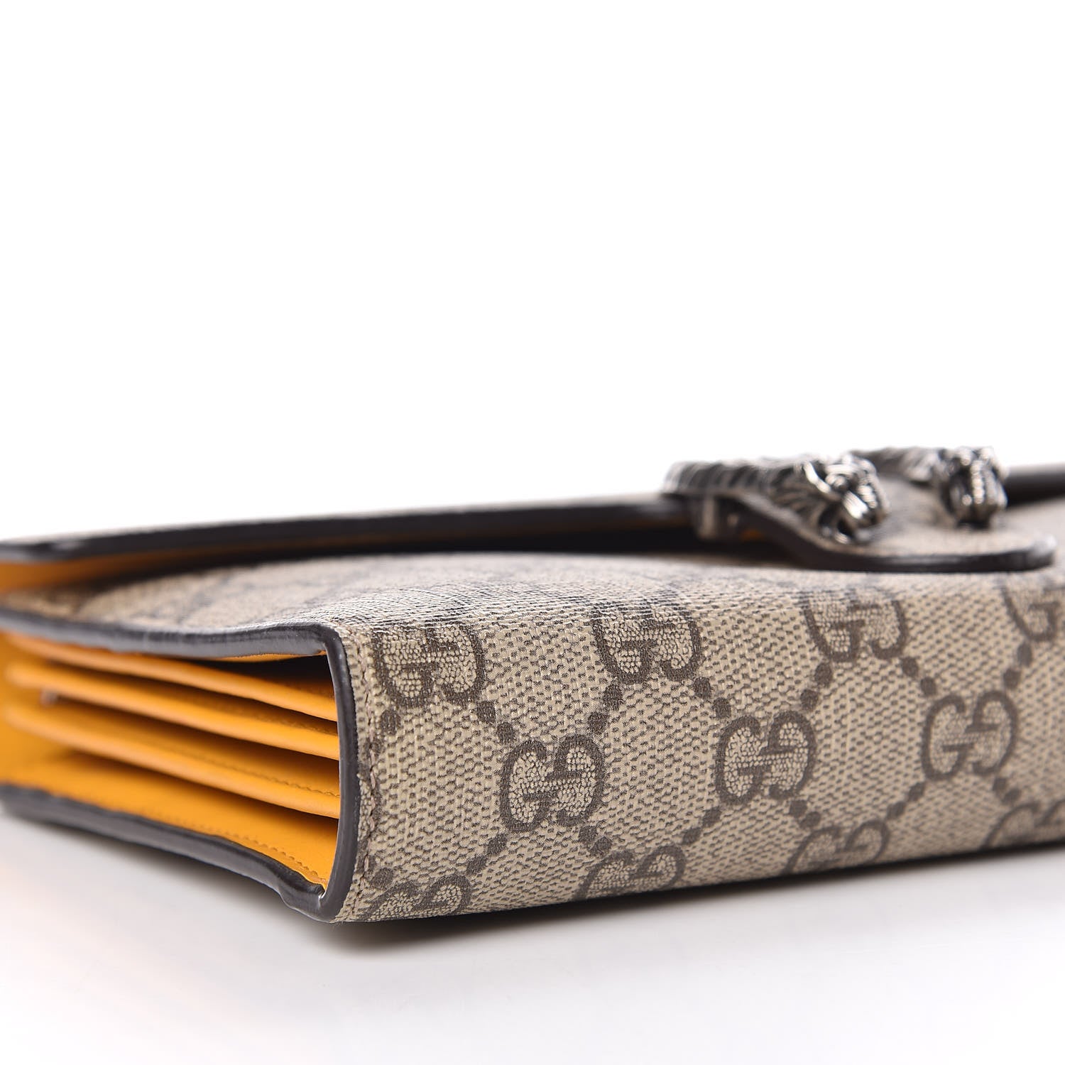 Gucci GG Supreme Monogram Mini Dionysus Chain Wallet Beige Yellow 8 of 11