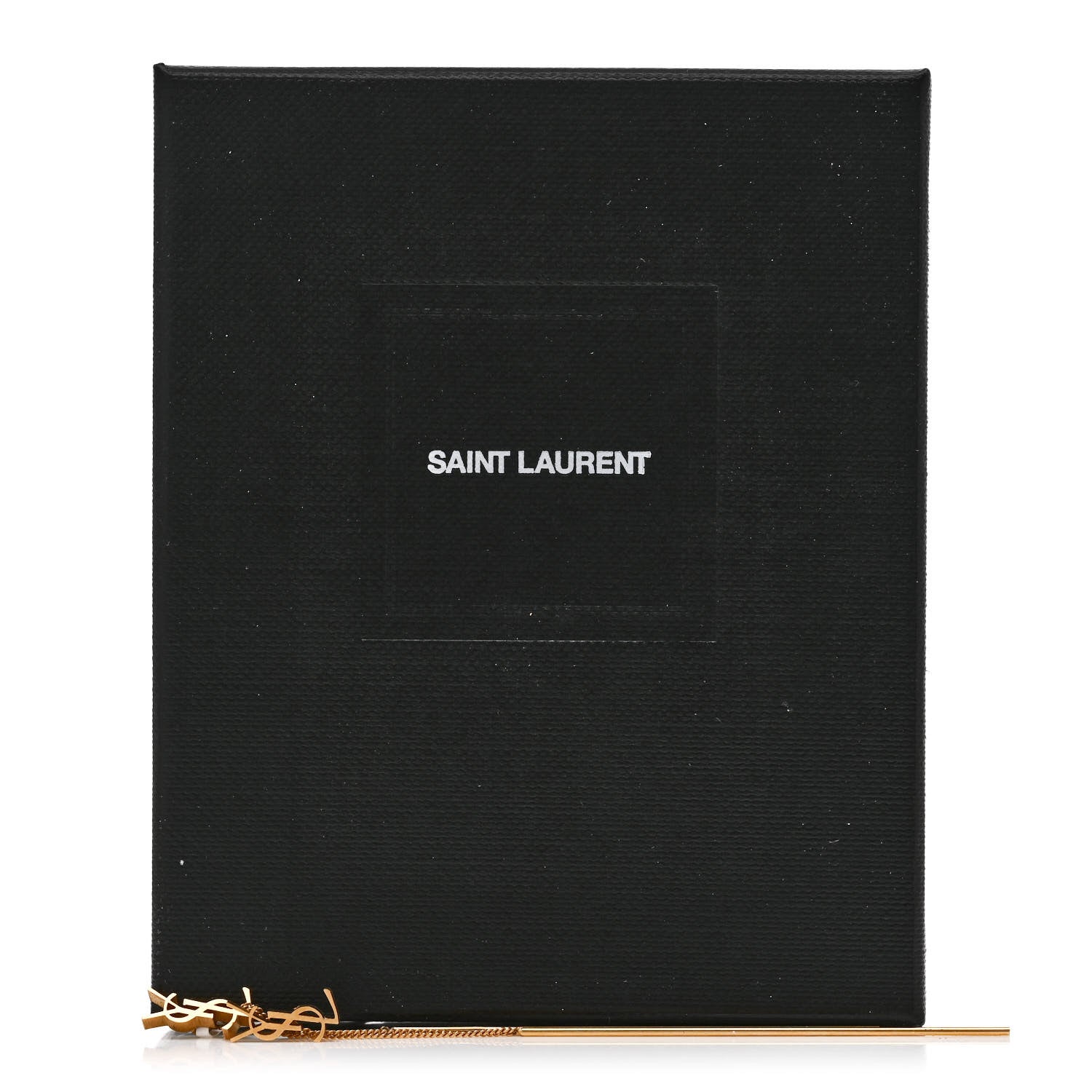 Saint Laurent Metal Monogram Pendant Threader Earrings Gold 5 of 5