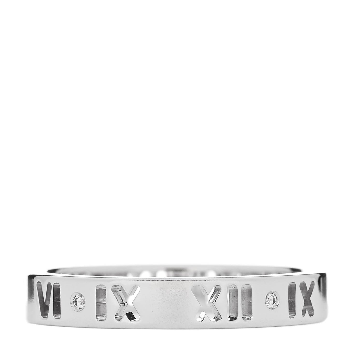 18K White Gold Diamond Atlas Pierced Ring 59 8.75