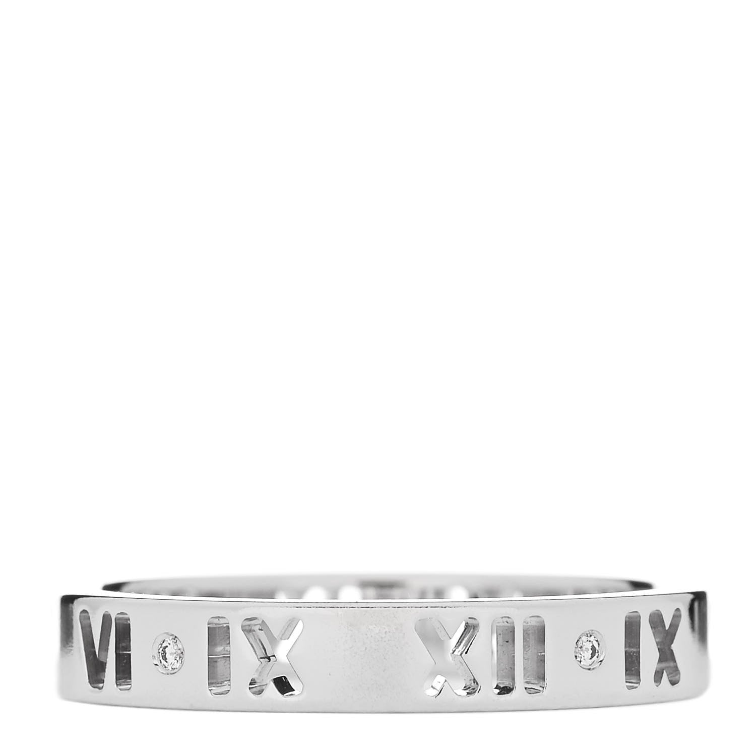 Tiffany 18K White Gold Diamond Atlas Pierced Ring 59 8.75 3 of 4