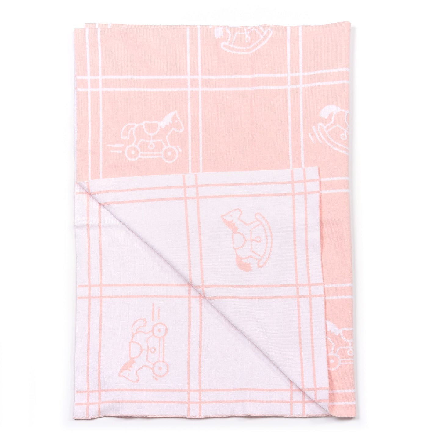 Cotton Knit Adada Baby Blanket Rose Lilas
