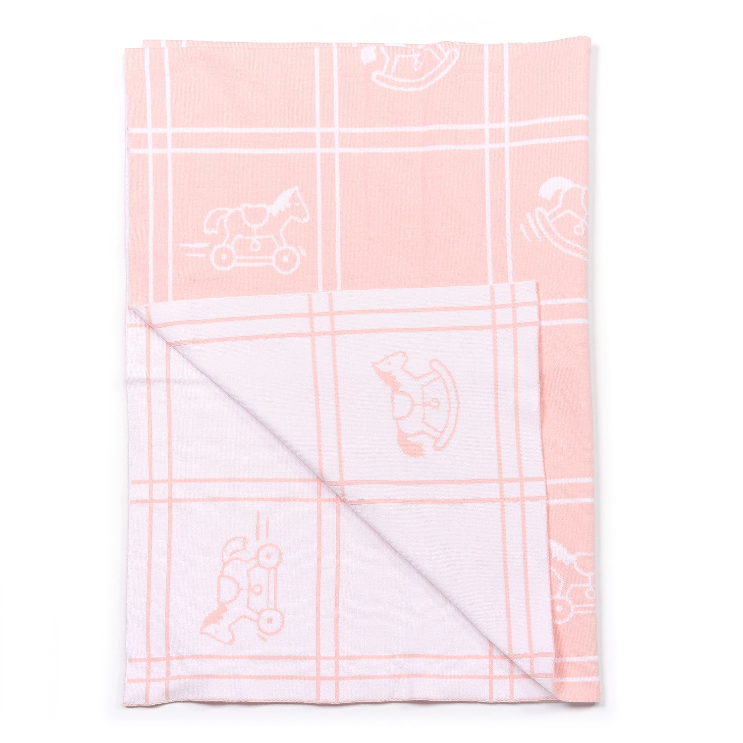 Hermes Cotton Knit Adada Baby Blanket Rose Lilas 3 of 4