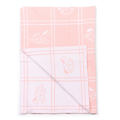 Hermes Cotton Knit Adada Baby Blanket Rose Lilas 3 of 4