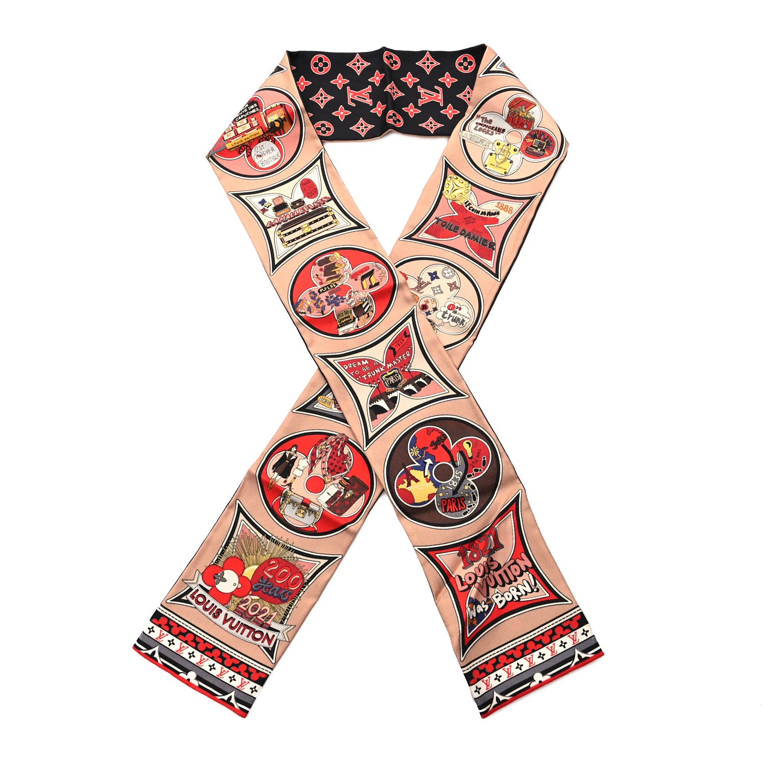 Louis Vuitton Silk Monogram Louis In A Comic Bandeau 1 of 3