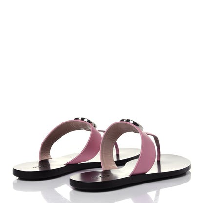 Gucci Calfskin GG Marmont Thong Sandals 38.5 Wild Rose 4 of 11