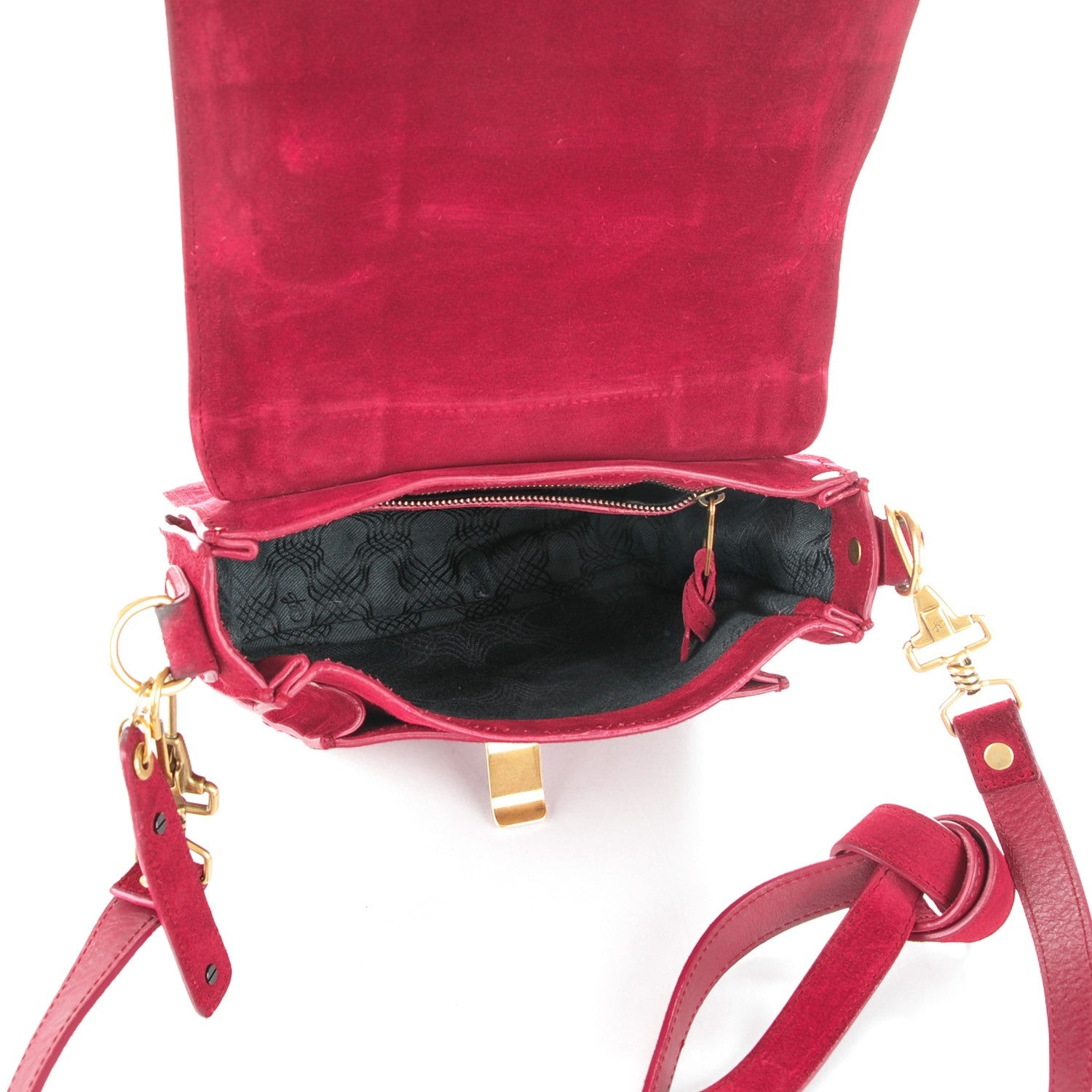 Proenza Schouler Suede PS1 Pouch Messenger Raspberry 6 of 8