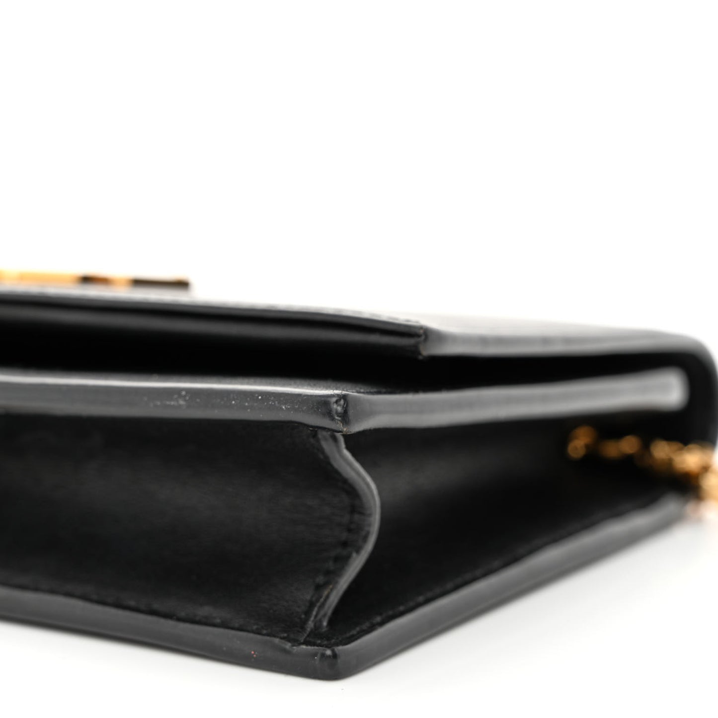 Smooth Calfskin Classic Monogram Kate Tassel Chain Wallet Black