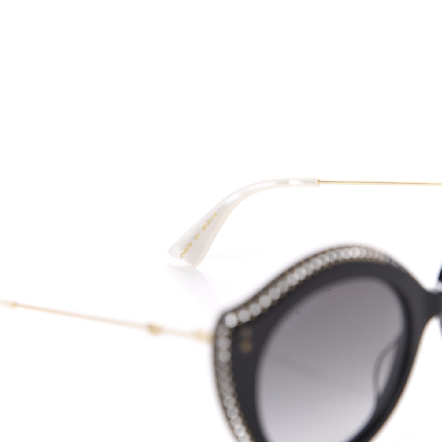 Metal Crystal Cat Eye Sunglasses GG0214S Sunglasses Black