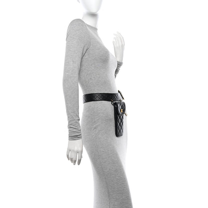 Chanel Calfskin Quilted Flap Chain Waist Belt Bag 75 30 Black 2 of 6
