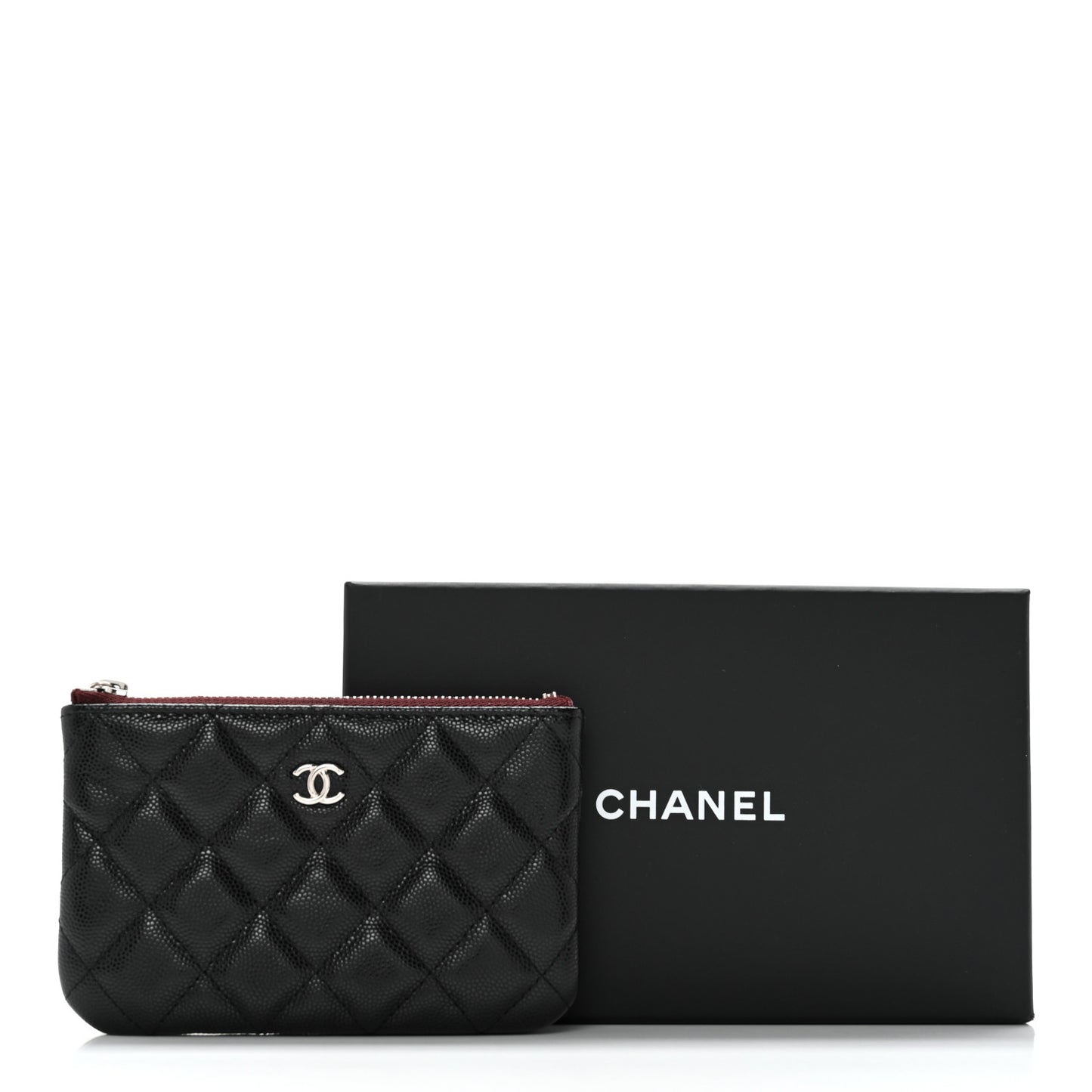 Caviar Quilted Small Cosmetic Case Black