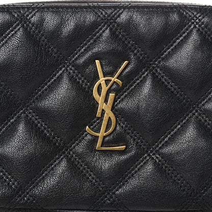 Saint Laurent Grained Lambskin Quilted Mini Becky Double Zip Bag Black 16 of 16