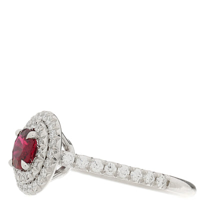 Tiffany Platinum Diamond Ruby Soleste Ring 53 6.25 3 of 7