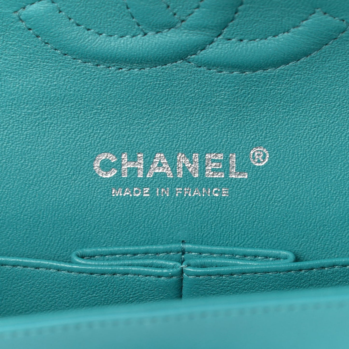 Lambskin Quilted Medium Double Flap Turquoise