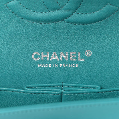 Chanel Lambskin Quilted Medium Double Flap Turquoise 6 of 12